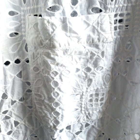 Anthropologie Maeve Geo Eyelet Shirtdress Size Medium - Picture 5 of 11